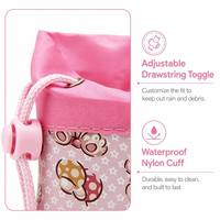 Sepatu Bot Hujan Anak Motif Sapi Kartun Warna Pink, Karet Alam Anti Air, Kerah Serut, Sepatu Wellington untuk Balita Perempuan, Bermain di Luar Ruangan