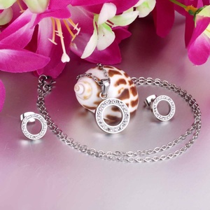 Precious Shiny Carving Circle Zircon Earrings Necklace <b>Jewelry</b> <b>Set</b> Fashion 18k Gold Plated Female <b>Jewelry</b> <b>for</b> <b>Wedding</b> <b>Bride</b> - Product Image 4