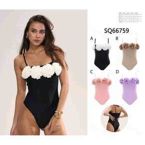 Costume da bagno intero con controllo pancia, modello conservativo, sexy monokini, taglie 38 40 42 44, fantasia A B C - Product Image 1