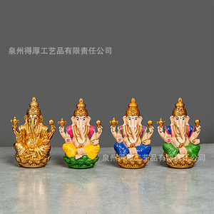 รูปปั้นพระพิฆเนศเรซิ่นอินเดีย รุ่น DHX 001 ของตกแต่งบ้านสไตล์ศิลปะ ของขวัญ - Product Image 2