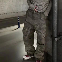 Pantalons de ville personnalisés pour hommes Pantalons cargo élastiques vintage délavés avec poches multiples