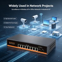 Switch PoE Gigabit de 8 Puertos y 2.5G con Enlaces Ascendentes de Fibra Óptica Dual SFP+ de 10G y Control VLAN
