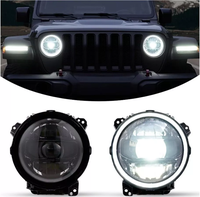 HYNBYZJ Phares LED 9 pouces 24V 10000 Lumens 50W Faisceau Haut/Bas Plug & Play avec DRL pour Wrangler JL Gladiator JT 2018-2024 Nouveaux