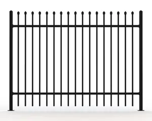 Euro style 6 ft metal fence solid square tube fence designs residential iron fence panel and posts