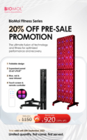 BioMol Fitness Touch Control Iron, panneau de luminothérapie infrarouge rouge à 7 longueurs d'onde, support, garantie de 3 ans pour le corps entier, le visage et les mains
