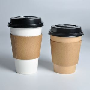 Manchon de tasse à café en papier avec logo personnalisé et poignée, manchon de tasse en plastique avec support pour vin et boissons gazeuses - Product Image 1