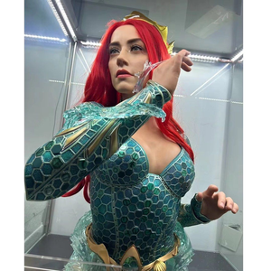 Nueva llegada: Escultura de resina, busto de Mera de pelo rojo, estatua de tamaño real del superhéroe <span class=keywords><strong>Aquaman</strong></span> para colección. - Product Image 4