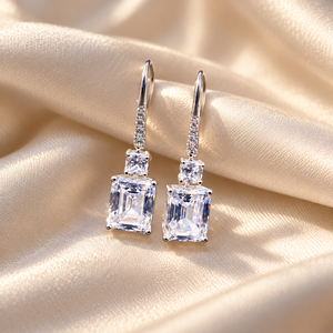 Orecchini Pendenti a Pagoda con Taglio Quadrato Scintillante per Donne, Design Elegante e di Nicchia, Gioielli alla Moda - Product Image 5
