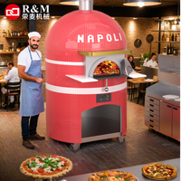 Four à pizza en brique au feu de bois Four à pizza électrique à gaz de 16 pouces 450 500 degrés Brûleur à gaz propane et feu de bois avec pierre rotative