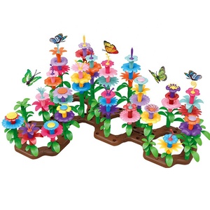 Jouets en blocs pour filles, assemblage de fleurs, <span class=keywords><strong>jeu</strong></span> de démontage, jouets d'empilage, bricolage, ensembles de jardin de fleurs papillon, jouets de construction - Product Image 3