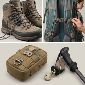 Ganchos de metal de aleación de zinc con logotipo personalizado, anillas en D para escalada y remaches de ojal en forma de U para cordones de zapatos, para botas de senderismo y bolsos de <span class=keywords><strong>exterior</strong></span> - Product Image 4