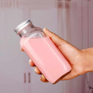 Custom 250ml 350ml 500ml Portable Square Transparent <b>Glass</b> Coffee <b>Milk</b> Tea Juice Drink <b>Bottle</b> <b>With</b> <b>Lid</b> Cap - Product Image 6