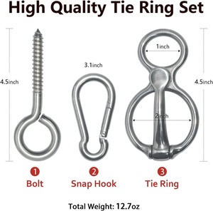 Horshi, venta al por mayor, anillo bloqueador, anillo de corbata de <span class=keywords><strong>caballo</strong></span>, acero inoxidable, reducción de <span class=keywords><strong>caballo</strong></span> herido al tirar hacia atrás - Product Image 4