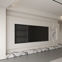 Mueble de TV Moderno de Madera Ecológica con Diseño Elegante para Hoteles y Salas de Estar, Almacena Medios/Decoración
