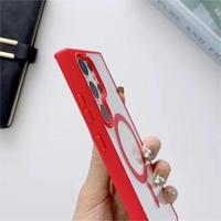Chargement sans fil pour Samsung S25 S24 Ultra Plus Magnétique Transparent Mat PC TPU 2-en-1 Housse de téléphone pour iPhone 16 Pro Max