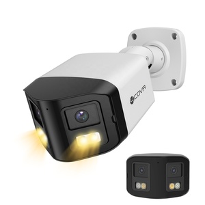 Caméra de sécurité IP bullet 4COVR 4K PoE à double objectif 8MP 180 degrés, caméra filaire à double éclairage, vision nocturne couleur, communication bidirectionnelle - Product Image 1