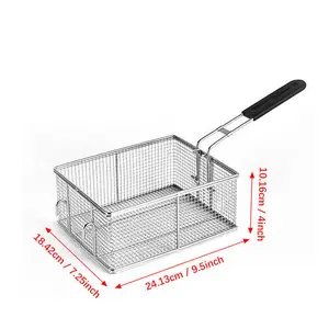 Wholesale Stainless Steel Super Dense Mesh Commercial Hotel Deep Fryer Basket french fry basket for turkey fryer