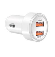 Cargador de Coche Superrápido de 51W con Doble Puerto QC4.0, Compatible con SuperCharge/Honor/VIVO FlashCharge/Mi Turbo-Charge, para Auriculares y Cámara