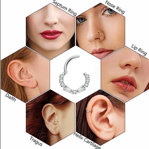 Anneau de nez à pampilles, anneau de cartilage d'oreille en alliage de titane G23 F136, bijoux de piercing, bijoux de mode unisexe - Product Image 3
