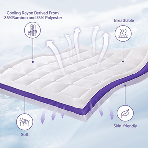 Coprimaterasso Premium in Tessuto di Poliestere Bianco Naturale per Hotel - Product Image 3