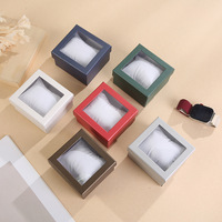 Exquisita Caja de Regalo de Cartón Transparente de Color Puro para Relojes, Caja de Almacenamiento de Joyería de Color Sólido Simple