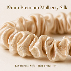 Coleteros Pequeños de Seda de Morera 100% Pura, 1 cm de Ancho, Sin Daños, Elásticos, Accesorios de Lujo para el Cabello, Decoración para Regalo para Mujeres - Product Image 2