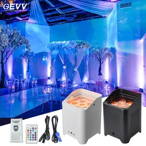 Wholesale DMX Battery 6 Pcs 18w RGBWA UV 6in1 LED Uplight Par Light For Wedding Restaurant Hotel Decoration