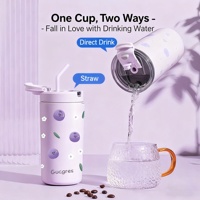 C214 Nouveau gobelet à double usage de 500ml avec logo personnalisé Tasse à café isolée sous vide en acier inoxydable 316 Vente en gros Bouteille thermos élégante