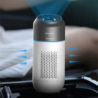 Purificateur d'air intelligent portable pour voiture, alimenté par batterie, avec filtre à charbon actif HEPA et capteur de geste automatique, pour la maison