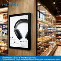 Kiosco de Señalización Digital LCD de 1080P Montado en la Pared con Software CMS en la Nube Gratuito, Uso en Interiores, Encendido Automático y Soporte de Animación