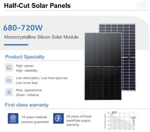 Bifacial N-Type Double Glass 680-720 Watt <b>Solar</b> Photovoltaic Low <b>Light</b> Performance Commercial Industrial Grid Power Monocrystall - Product Image 4