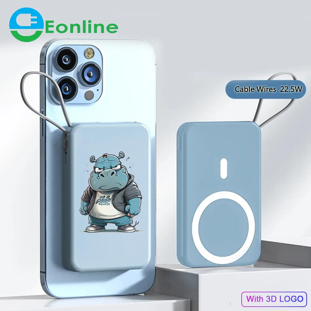 EONLINE 3D 10000 мАч магнитное зарядное устройство PD 20 Вт беспроводное быстрое зарядное устройство внешнее портативное зарядное устройство для iPhone 15 Max