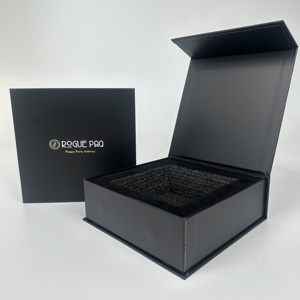 Luxury Custom Logo <b>Black</b> Magnetic <b>Gift</b> Paper Box Recyclable Folding Hard Rigid Packaging <b>Boxes</b> With Magnet Lid - Product Image 1