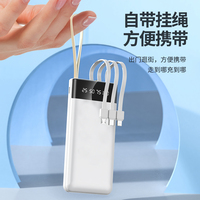 Power Bank 10000 mAh 22.5W Bahan ABS+PC Tahan Api, Mendukung Pengisian Cepat, Antarmuka Output Tipe-C, Pengisian Daya Cepat, Layar LED