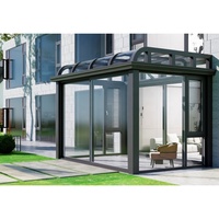 Matériaux en aluminium personnalisés Structure modèle salle de soleil maison en verre auvent verre jardin maison véranda fabricant à vendre