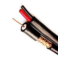 Haute qualité RG59 CCTV câbles caméra de sécurité/antenne TV 75ohm câble Coaxial RG59 avec 2 puissances