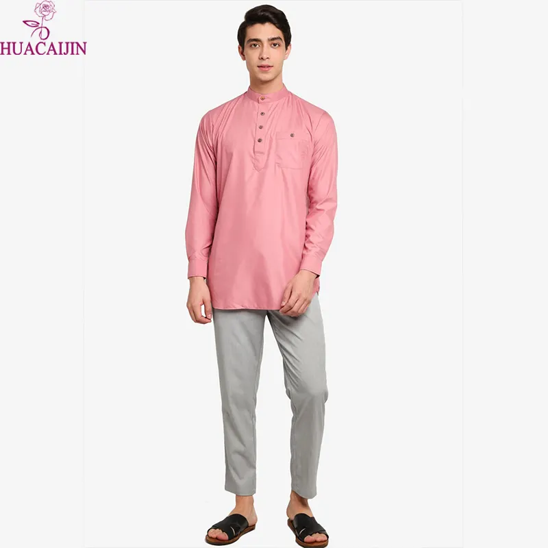 Fashion Lace Modern Punjabi Kurta für muslimische Männer Robe Indienne Bluse Großhandel Islamische Kleidung Herren Kurta Custom ized Adults