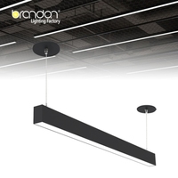 Lampu Chandelier LED Modern Linear Bahan Aluminium Kontrol Remote Eksklusif untuk Pasar Eropa Harga Grosir 3 Teratas
