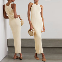 Robe de soirée décontractée pour femmes fabricant de vêtements HL vente en gros de robe pull en tricot coupe ajustée d'été robe longue élégante avec logo personnalisé