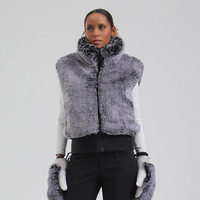 Combinaison de ski d'hiver de style européen américain pour femmes avec fermeture à glissière gilet à fourrure pour la chaleur coupe-vent pour vêtements de ski et de neige
