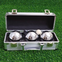 Ensemble de pétanque en acier de qualité supérieure 3 pièces avec boîte en alliage Logo personnalisé pour les sports de plein air et les jeux de jardin
