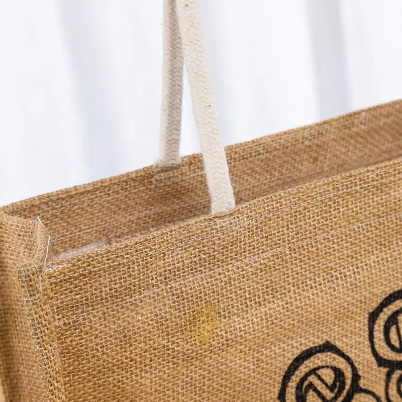 Tela da imballaggio vuota eco friendly durevole logo personalizzato borse regalate generi alimentari shopping tote juta bags