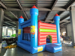 Castillo Inflable de PVC de 8x4m con Tobogán, Diseño de <span class=keywords><strong>Bob</strong></span> <span class=keywords><strong>Esponja</strong></span>, para Alquiler en Fiestas Infantiles, Uso Comercial - Product Image 2