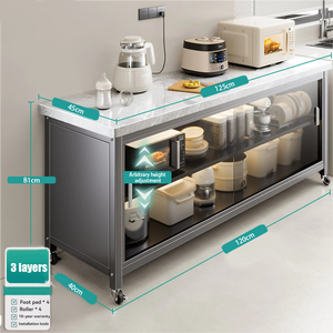 Armadio Portapiatti Rinforzato, Mobile Multiuso a Più Ripiani, Ampio <span class=keywords><strong>Spazio</strong></span> Adatto per Soggiorno e Cucina - Product Image 6