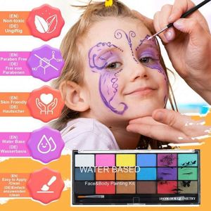 Kit de peinture sur visage à l'huile pour artistes, de haute qualité, non toxique, professionnel, sûr, avec pinceau à pochoir pour les festivals, le cosplay, 4 à 36 couleurs - Product Image 2