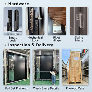 Puerta de Entrada Principal Moderna para Villa, de 6m de Altura, con Marco de Madera Sólida y Acero, Bisagra Pivotante de Alta Resistencia, Aislamiento Acústico y Resistente al Viento, Garantía de 5 Años, Fabricación China - Product Image 3