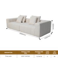 Herstellerprodukt: Blaues, Braunes und Weißes Schaumstoff-Vakuum-Modulares Tufted Komprimiertes Sektionalsofa, Knochenloses Cordsofa, Schlafsofa für Villen