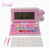 Vente en gros kit de maquillage non toxique fard à paupières brillant à lèvres avec applicateur pour adolescentes avec palette de lapin moelleux