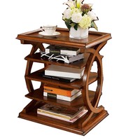 Table d'appoint en bois massif, table d'angle moderne minimaliste, porte-revues, buffet mobile pour salon, armoire de rangement, table d'angle