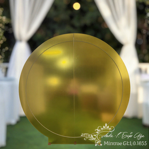 Moderne Klassieke Gouden Pvc Acryl Board Spiegel Ronde Cirkel Bruiloft Achtergronden Staan Eenvoudig Stijlvol Muurontwerp - Product Image 3